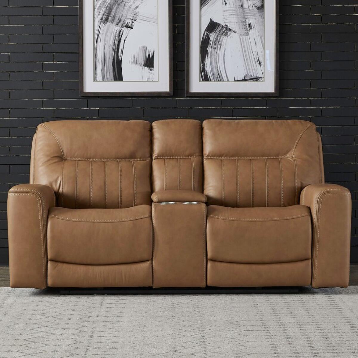 3ae0730fb54ca2c7d3f0ba2ff910ae03 Bennett Loveseat w/ Console P2 & ZG - Butternut - Image 1