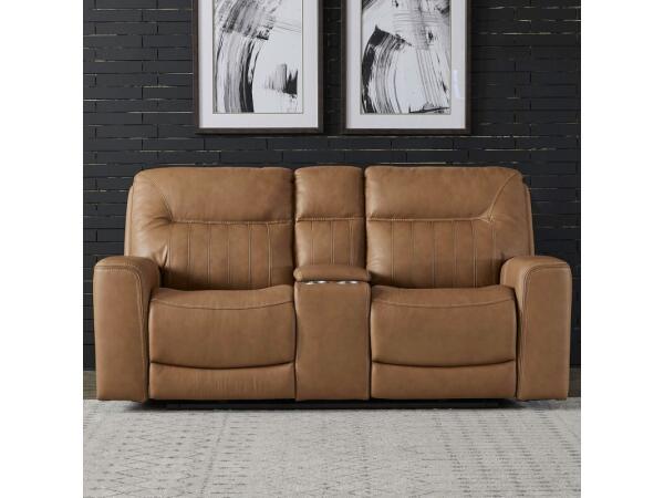 Bennett Loveseat w/ Console P2 & ZG – Butternut Loveseats Brown