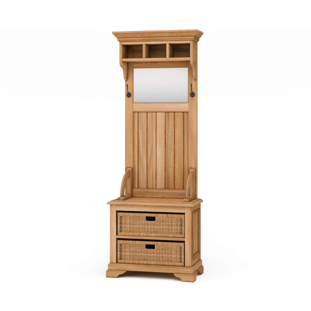 3b38a57731f7a53911ba70acf8d06104 Homestead Narrow Hallstand W/ Rattan Baskets - Image 1