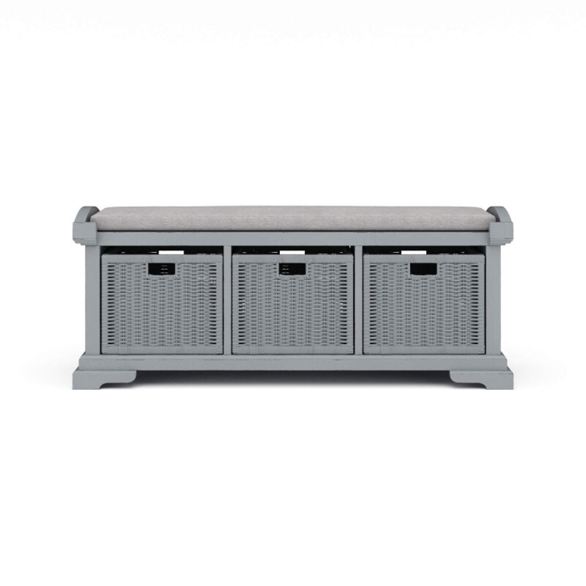 3b4b4788a3bdd6f2962d63a7c0a8b8fa Homestead Bench W/ Rattan Baskets - Image 1