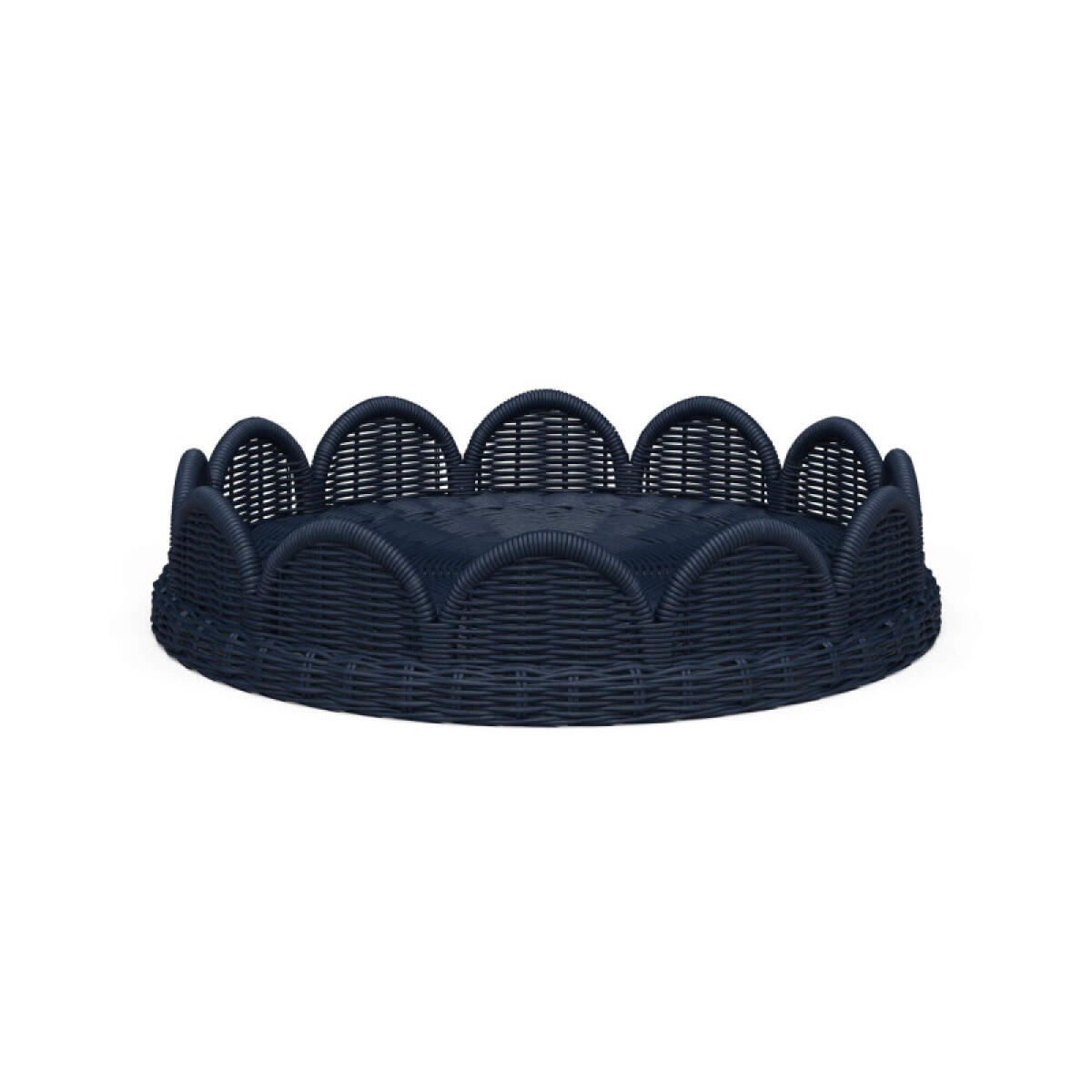 3b70a5a7854e31e859a9c3a481061a16 Scalloped Round Rattan Tray - Image 1