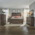 Big Valley King California Panel Bed, Dresser & Mirror, Chest, Night Stand