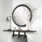 Cyra Round Mirror, Black - Image 4