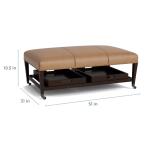 Kara Leather Ottoman with Trays and Casters - Image 5