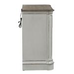 Magnolia Manor 3 Drawer Bedside Chest w/ Charging Station Nightstands Antique White & Weathered Bark 17