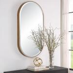 Lago Oval Mirror, Gold - Image 6