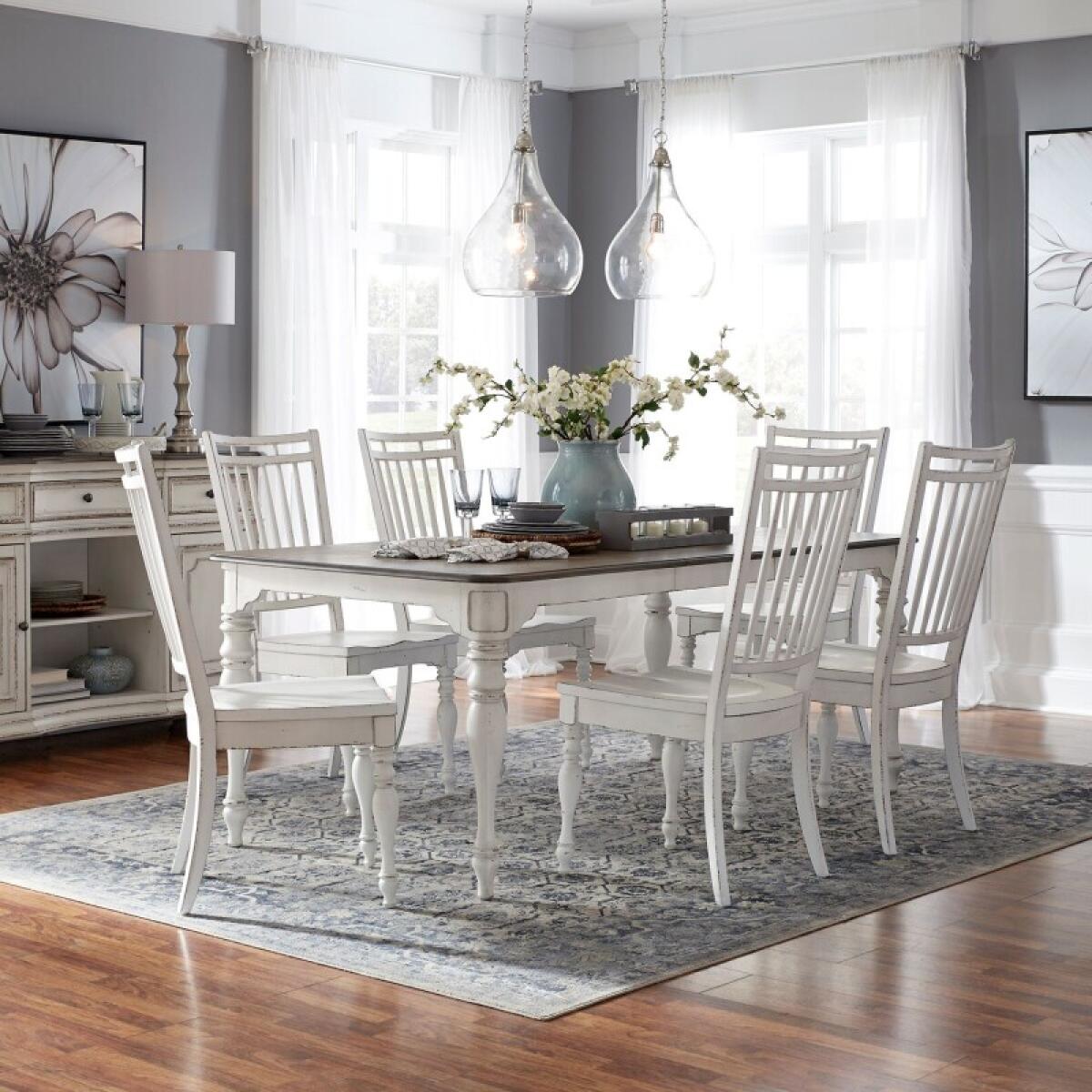 3e233fb6301916dc39dcce4b22efa4c6 Magnolia Manor Opt 7 Piece Leg Table Set - Image 1