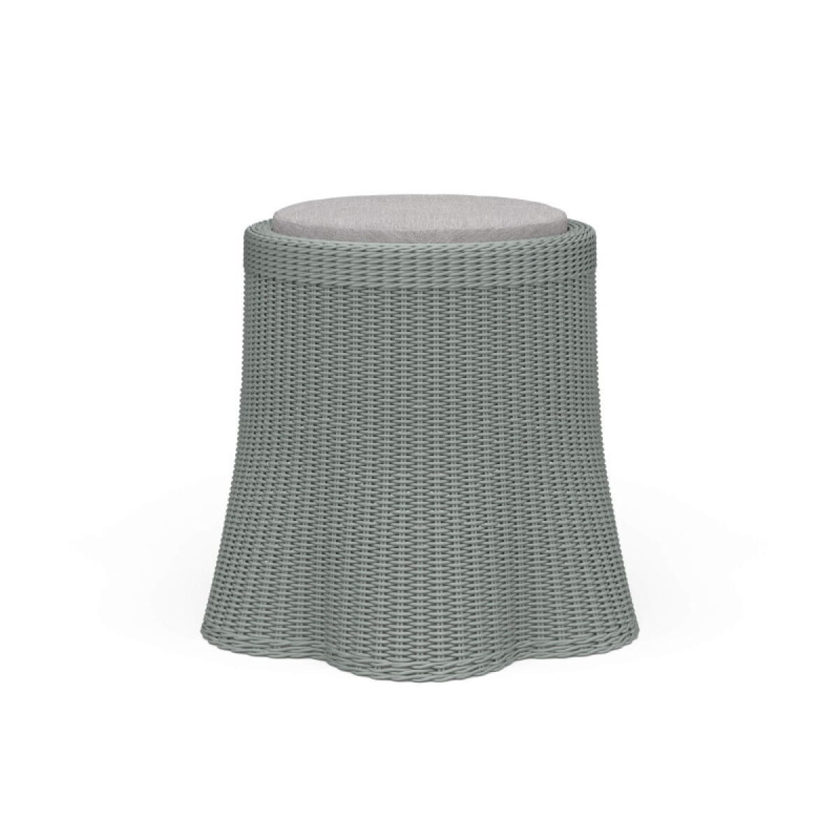 3e2eca51738078bfd698365f4d005578 Newport Rattan Round Small Ottoman W/ Cushion - Image 1