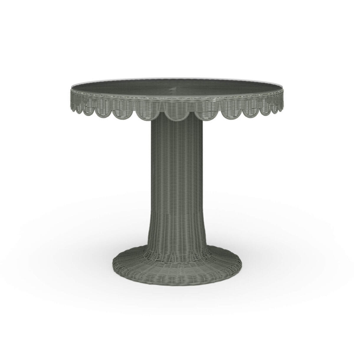 Scalloped Round Bistro Table W/ Tempered Glass Dining Tables Bramble 2 Scalloped Round Bistro Table W/ Tempered Glass Dining Tables Bramble 2