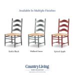 Rush Seat Ladder Back Side Chair Chairs & Benches Black 17