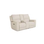 Raymond Leather Power Reclining Loveseat with Center Console - Image 5