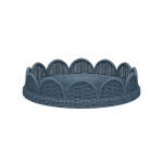 Scalloped Round Rattan Tray