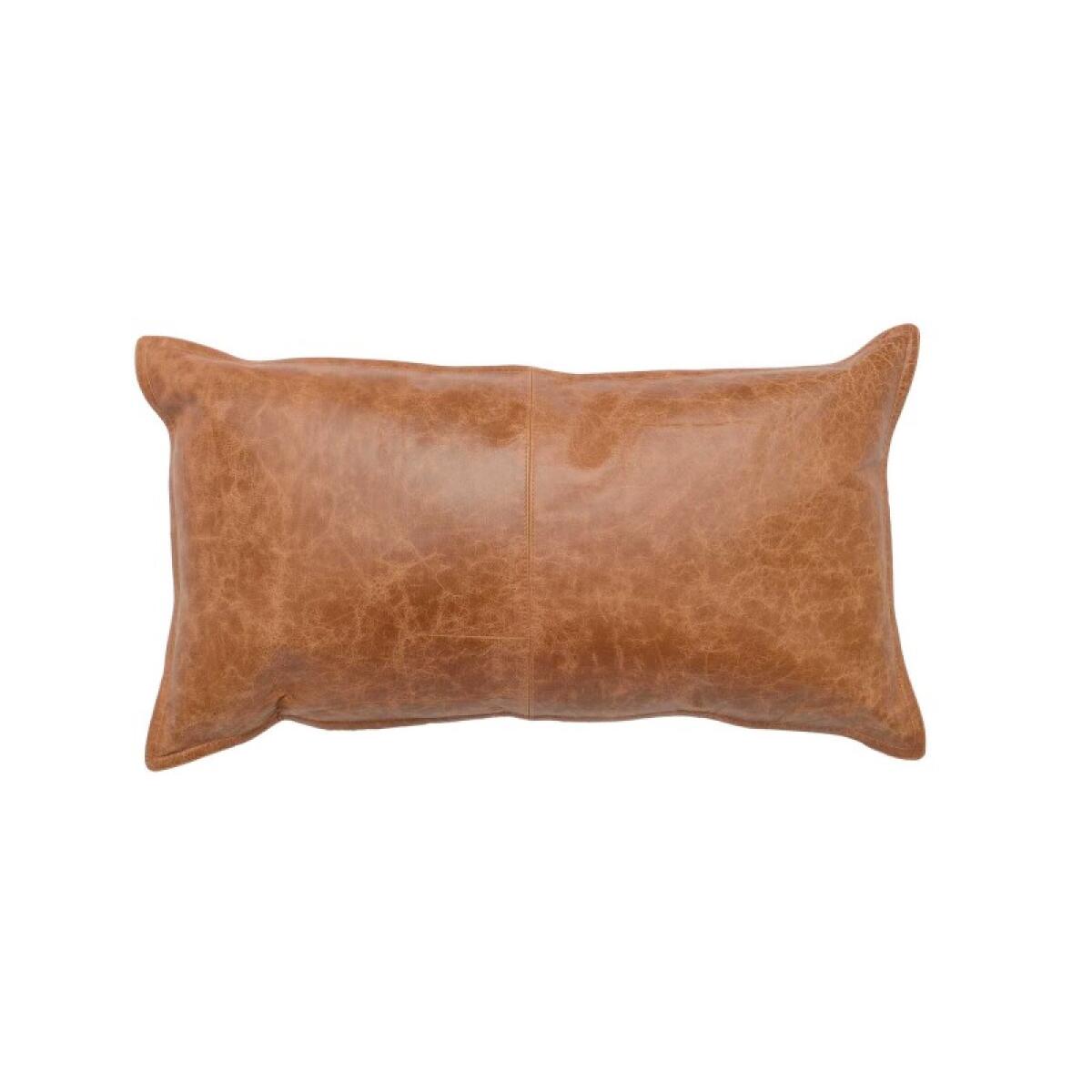 3f6f4cfbd1cc8946f36e5c180186becf Dumont Leather Chestnut Lumbar Pillow Cover + Insert - Image 1