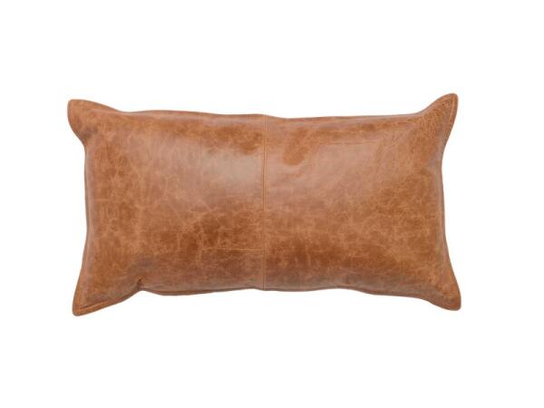 Dumont Leather Chestnut Lumbar Pillow Cover + Insert Accent Pillows Accent Pillows