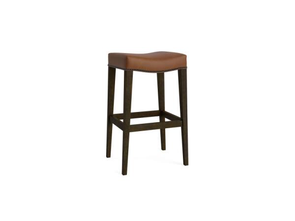 Vail Leather Saddle Bar Stool Barstools Auburn Maple
