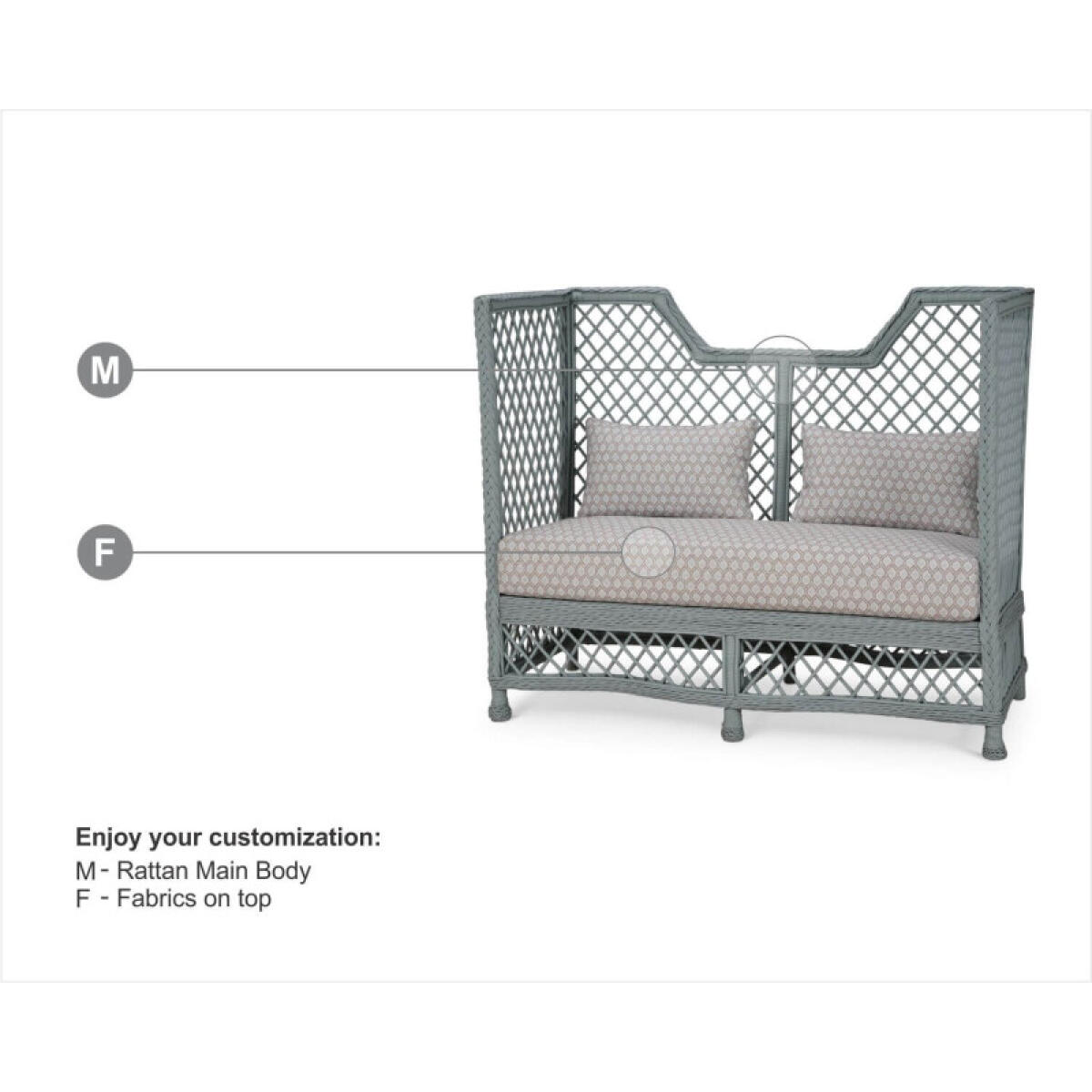 3f840b3598036101b3fe7217b1cb4d3d Rabana High Back Rattan Loveseat - Image 1