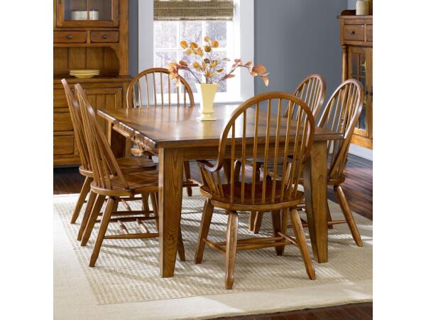 Treasures Rectangular Leg Table – Oak Dining Tables Brown