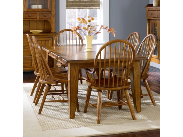 Treasures Rectangular Leg Table – Oak Dining Tables Brown