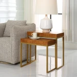 Burl-esque Nesting Tables, S/2 End tables Brown 12