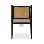 Milano Dining Chair W/ Upholstered Seat & Rattan Back - Image 7