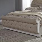 Abbey Park Queen Uph Sleigh Footboard Bed Parts Antique White & Weathered Brown 8