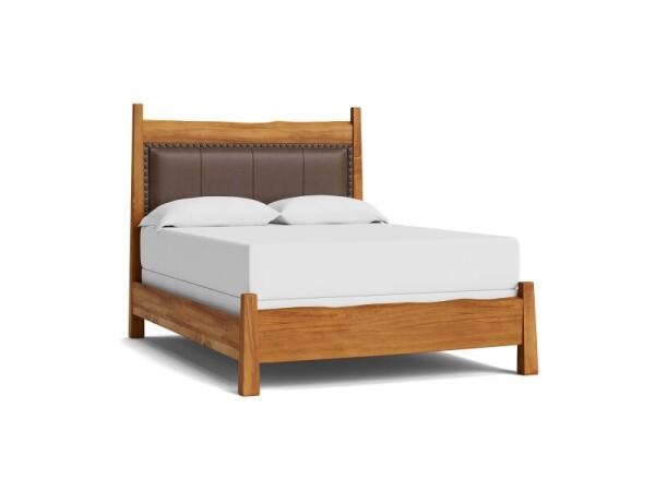 Heritage Live Edge Leather Upholstered Bed Beds Bassett Furniture