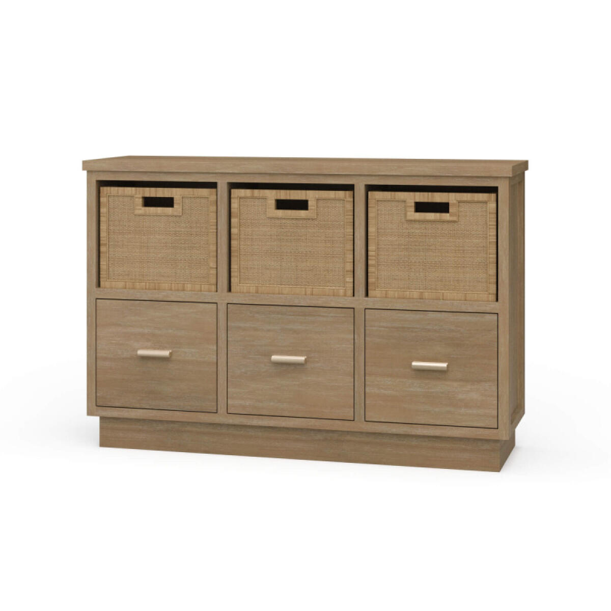 401b029e8d6efcac3734cbc4200691b3 Dakota Storage Unit W/ 3 Drawers & Rattan Baskets - Image 1