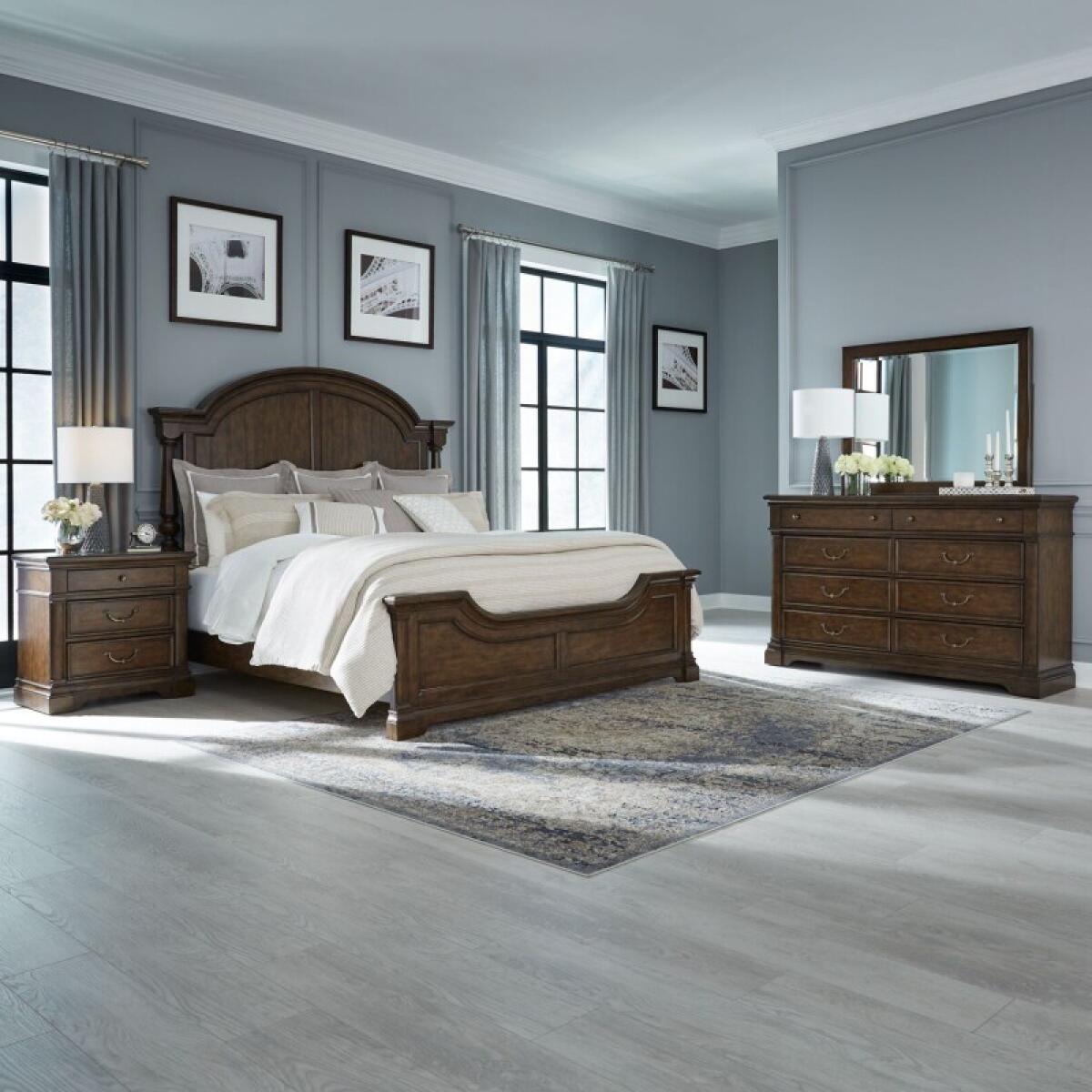402b30f50c1adeda9977f55a0d830a89 Arden Road King California Poster Bed, Dresser & Mirror, Night Stand - Image 1