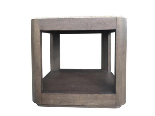 Rect End Table With Stone Top End tables Brown 7