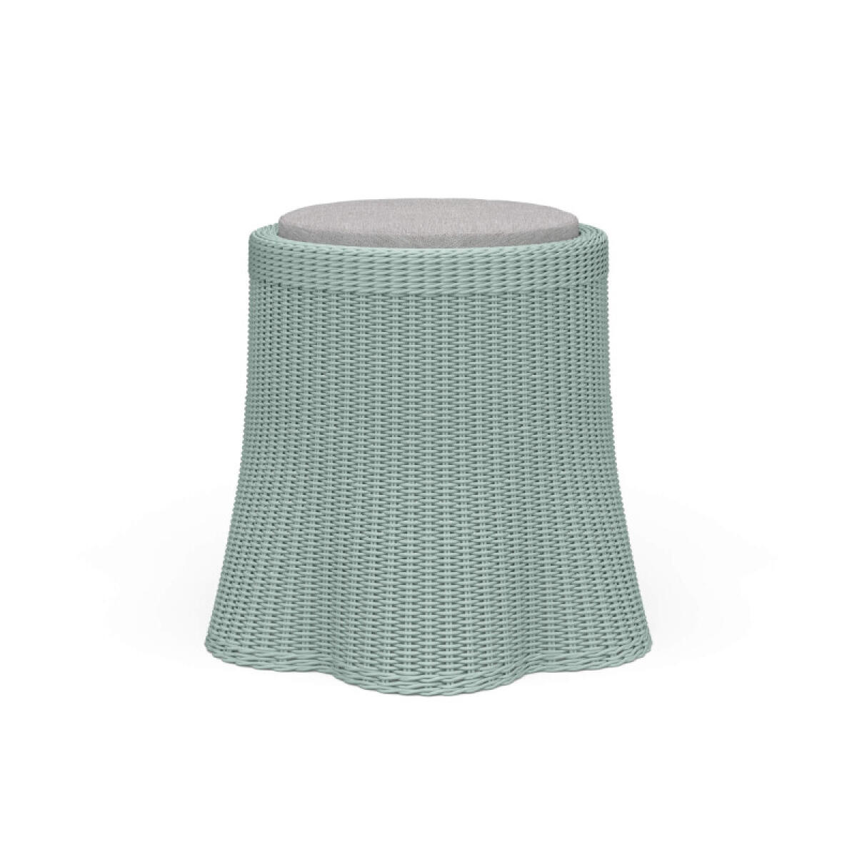 40541577a81d32840a924cf0a7b511ce Newport Rattan Round Small Ottoman W/ Cushion - Image 1