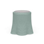 Newport Rattan Round Small Ottoman W/ Cushion