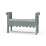 Newport Scalloped Rattan Bench - Image 2