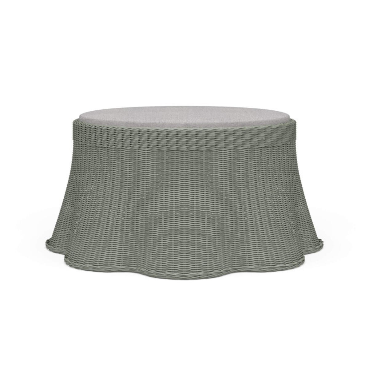40652b8f9b795c28fa15daa6b3c3ffb2 Newport Rattan Ottoman W/ Cushion - Image 1