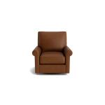 True Custom™ True Custom® Leather Roll Arm Swivel Chair