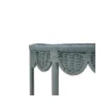 Scalloped Half Round Rattan Side Table - Image 10