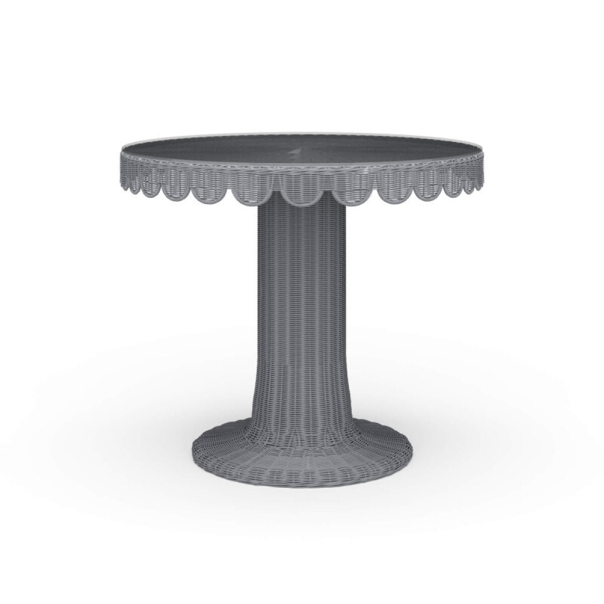 Scalloped Round Bistro Table W/ Tempered Glass Dining Tables Bramble 2 Scalloped Round Bistro Table W/ Tempered Glass Dining Tables Bramble 2