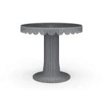 Scalloped Round Bistro Table W/ Tempered Glass
