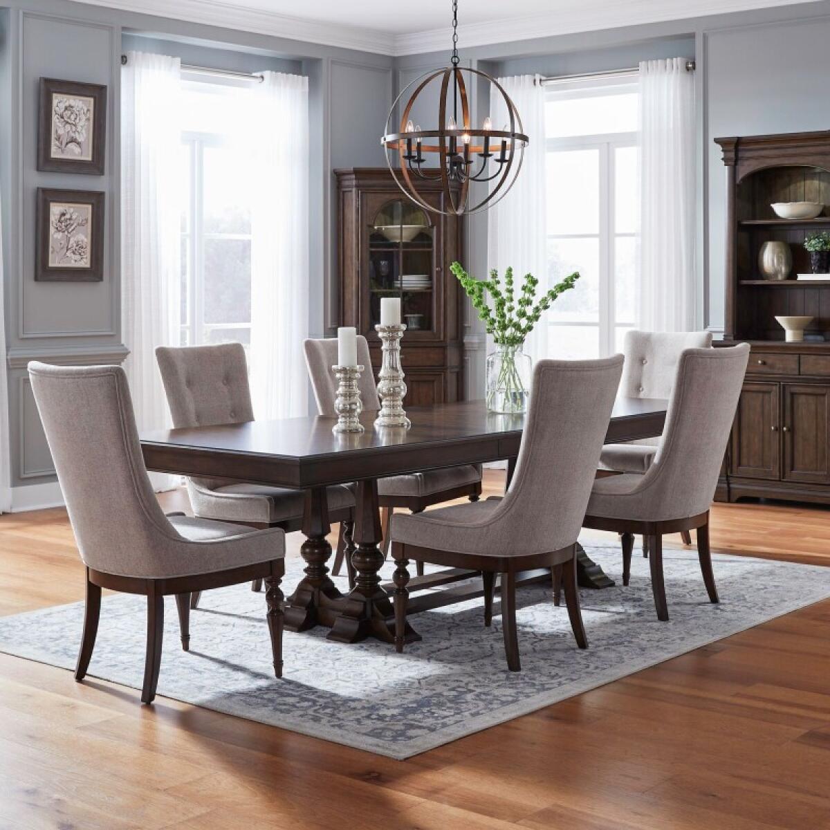 417f4f606478a7bd058f305dd9e07bf3 Arden Road Opt 7 Piece Trestle Table Set - Image 1