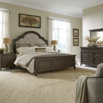 Paradise Valley King Uph Bed, Dresser & Mirror, Night Stand