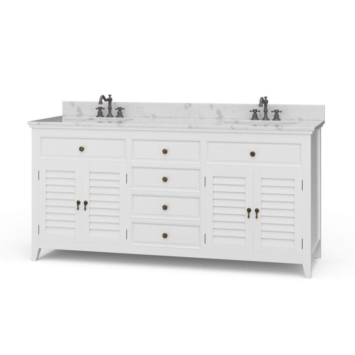 41d1c09f2f708d3e14593914da518425 Shutter Double Vanity W/ Sink & Marble Top - Image 1