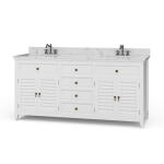 Shutter Double Vanity W/ Sink & Marble Top