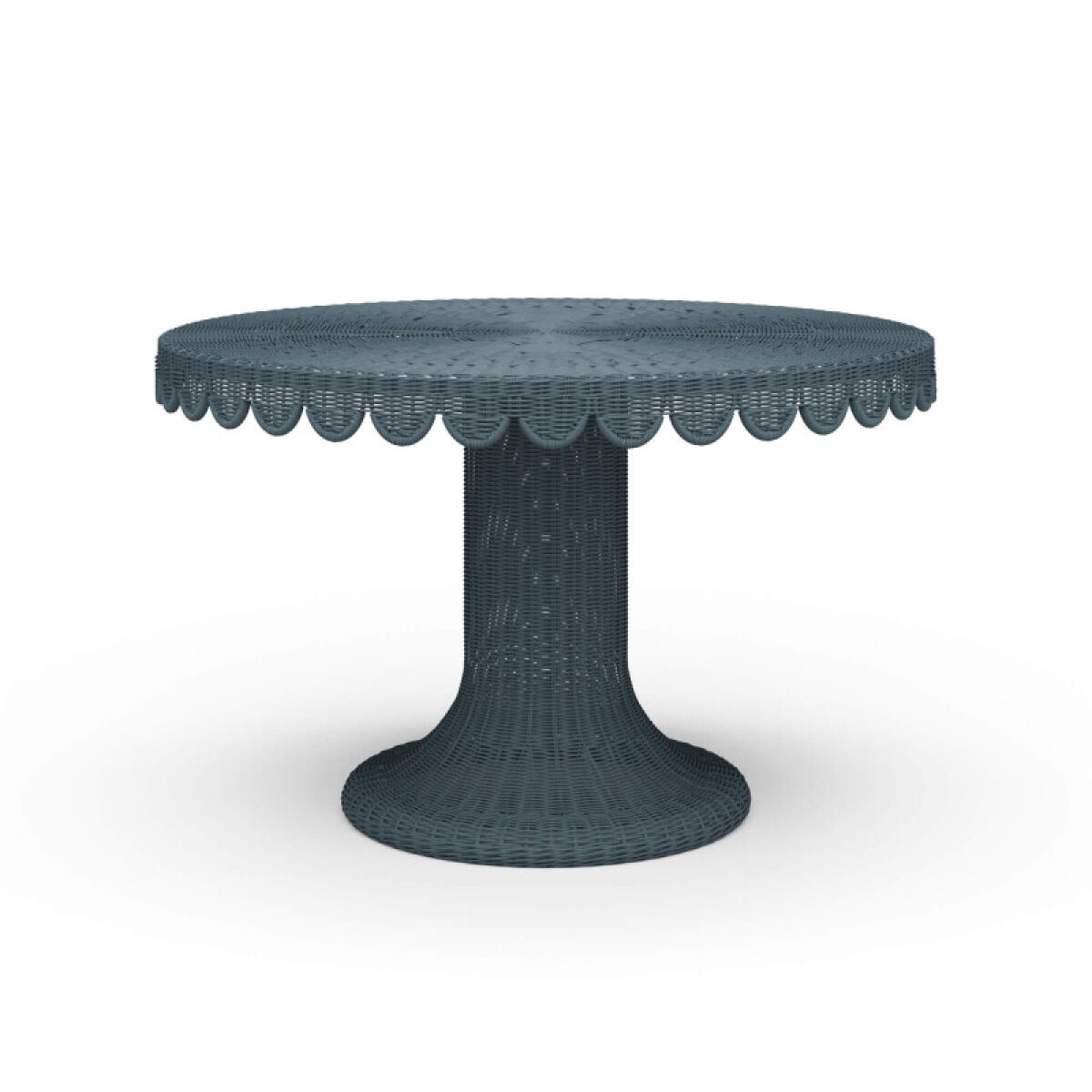 4200bb016a325601600c8a6bae186dbf Scalloped Round Rattan Dining Table 48'' - Image 1