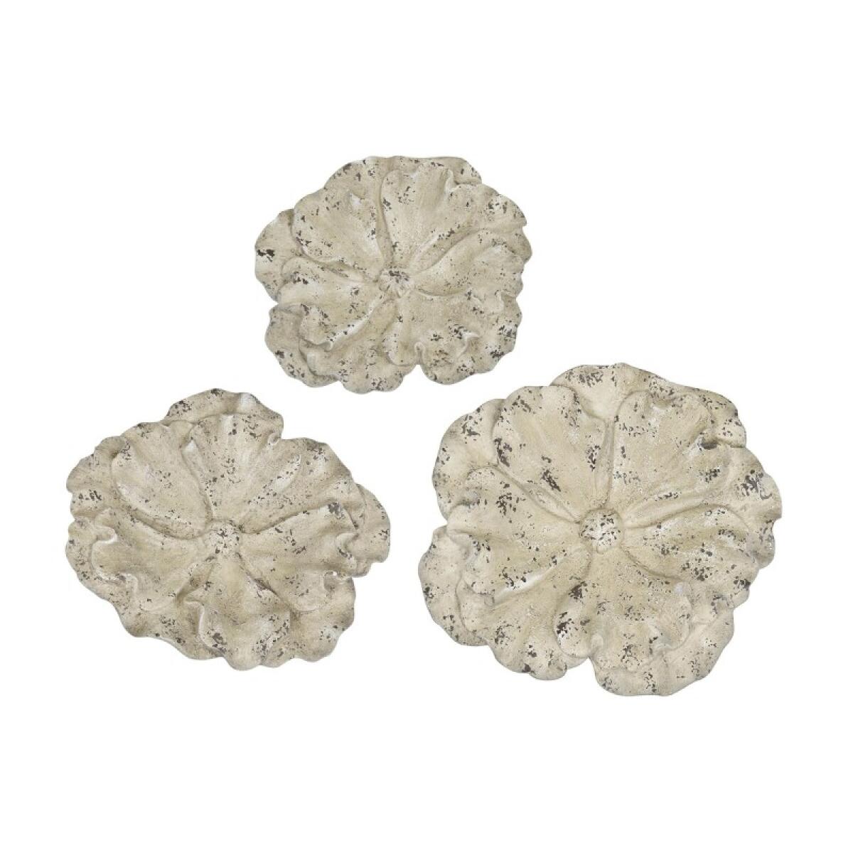 Cordelia Wall Flower Statues Wall Decor Cream 2 Cordelia Wall Flower Statues Wall Decor Cream 2