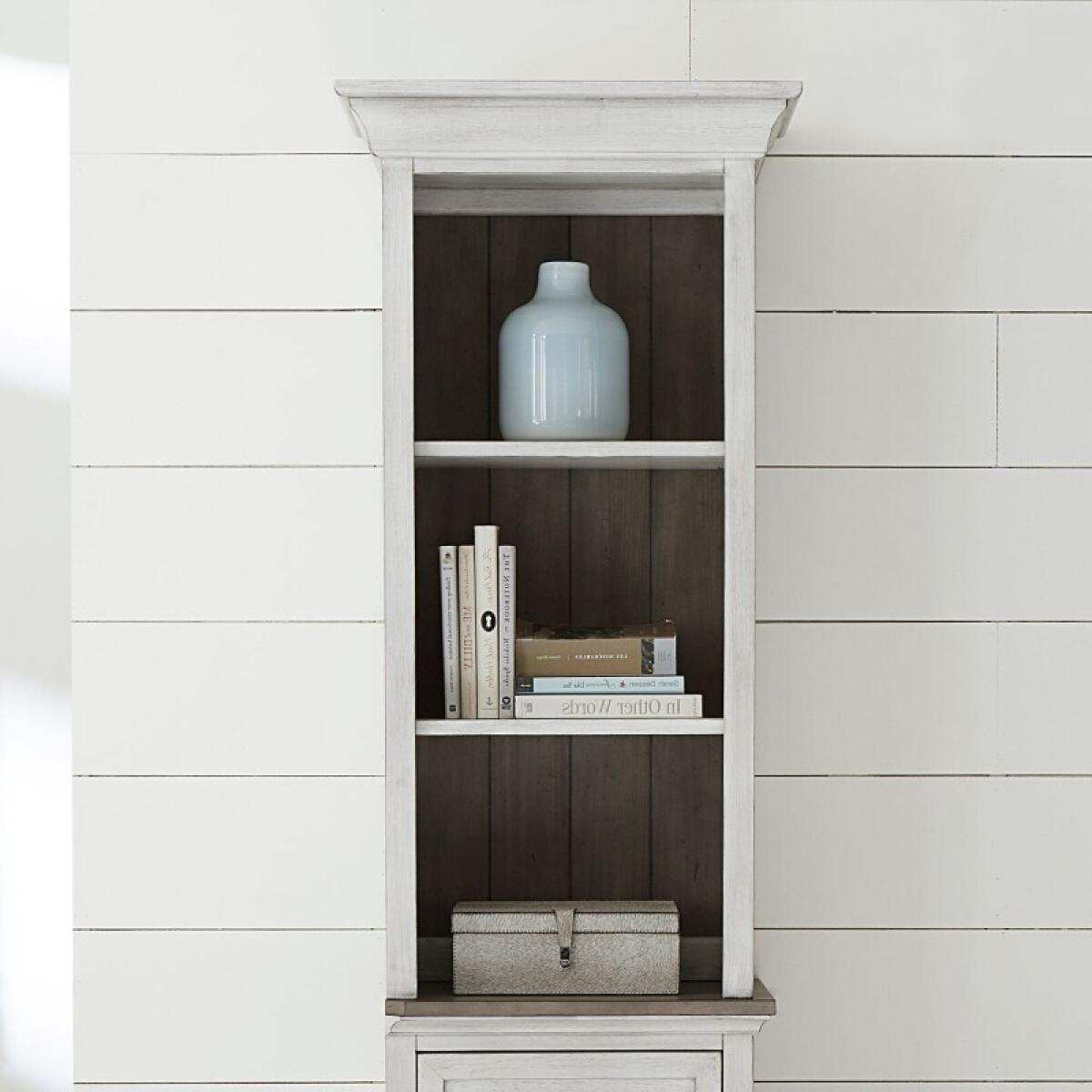 Ocean Isle Left Pier Top Entertainment Stands Antique White w/ Weathered Pine 2 Ocean Isle Left Pier Top Entertainment Stands Antique White w/ Weathered Pine 2