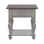 Ocean Isle Drawer End Table End tables Antique White w/ Weathered Pine 13