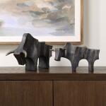 Regal Bull Sculptures, S/2 - Image 3