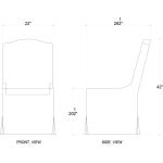Sierra Slipcovered Dining Chair W/ Castors Chairs & Benches Arctic 22