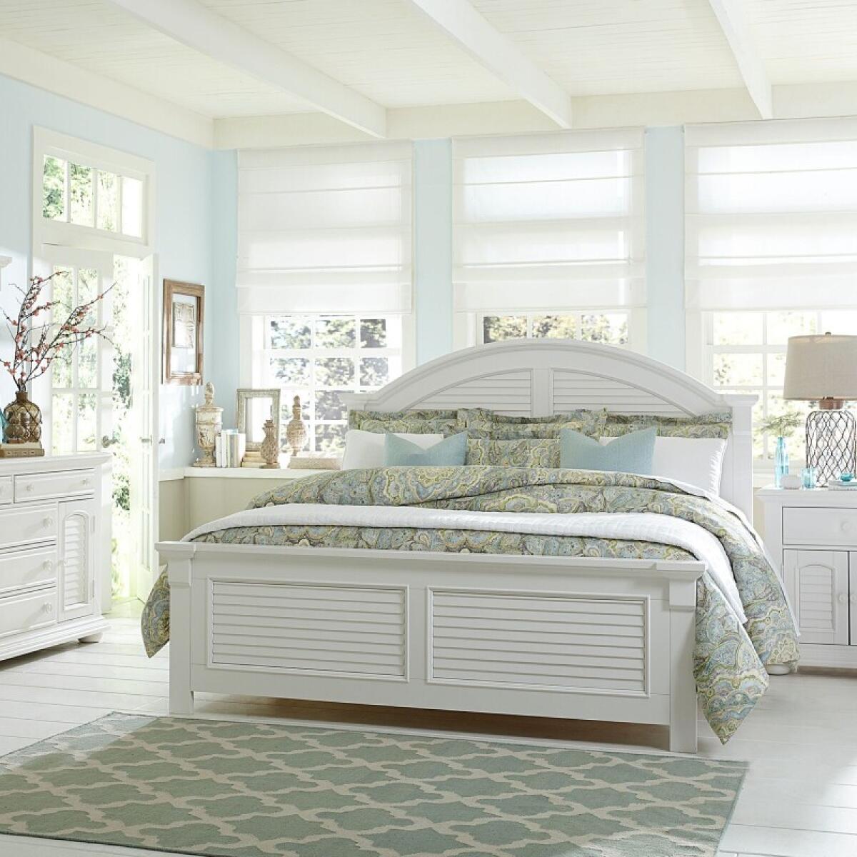4389bf002942c2efbd46fb989de4f566 King Panel Bed, Dresser & Mirror, Chest, Night Stand - Image 1