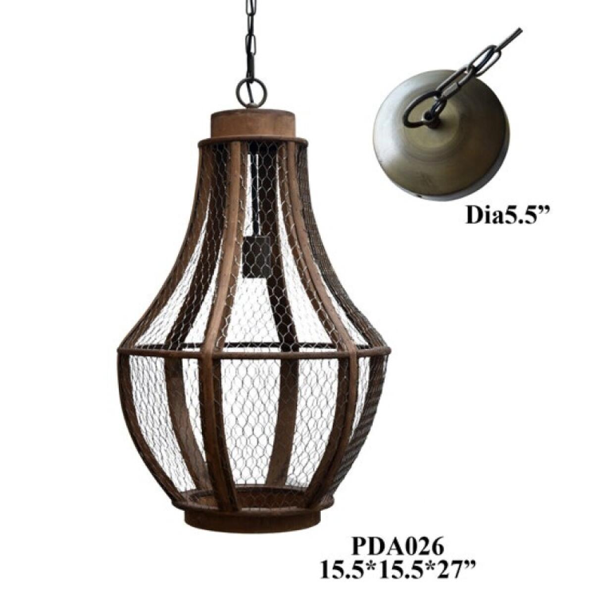 43f19da59602919895c70dc1a19e00f8 Deja Single Light Metal and Wood Pendant - Image 1