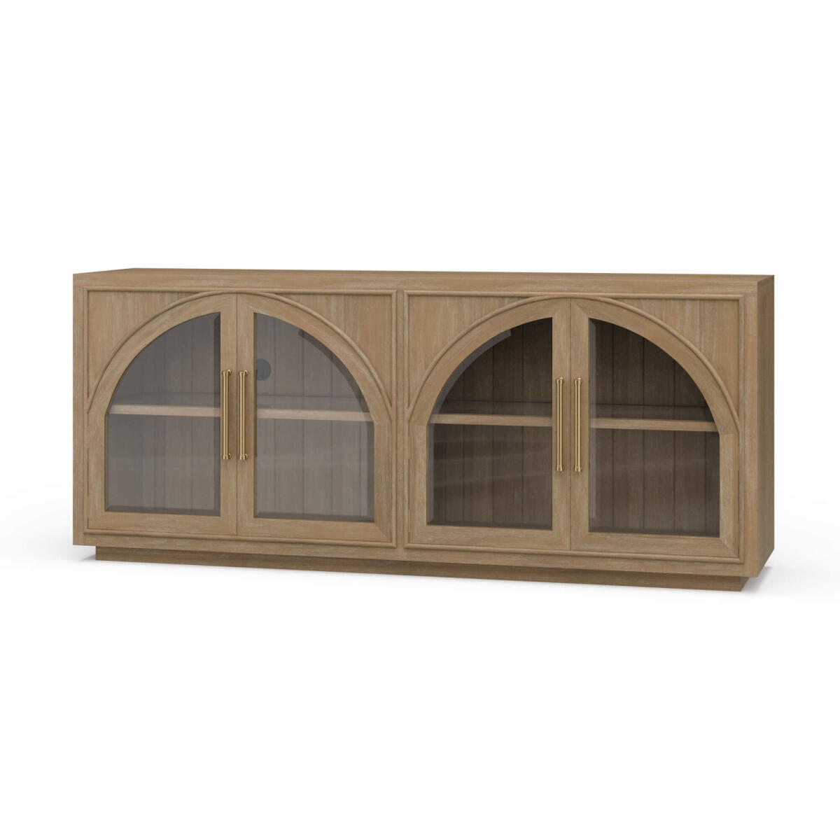 4409d52564a216f4014d22afa4bfb26f Vannes 4 Door Sideboard W/ Glass Shelves - Image 1